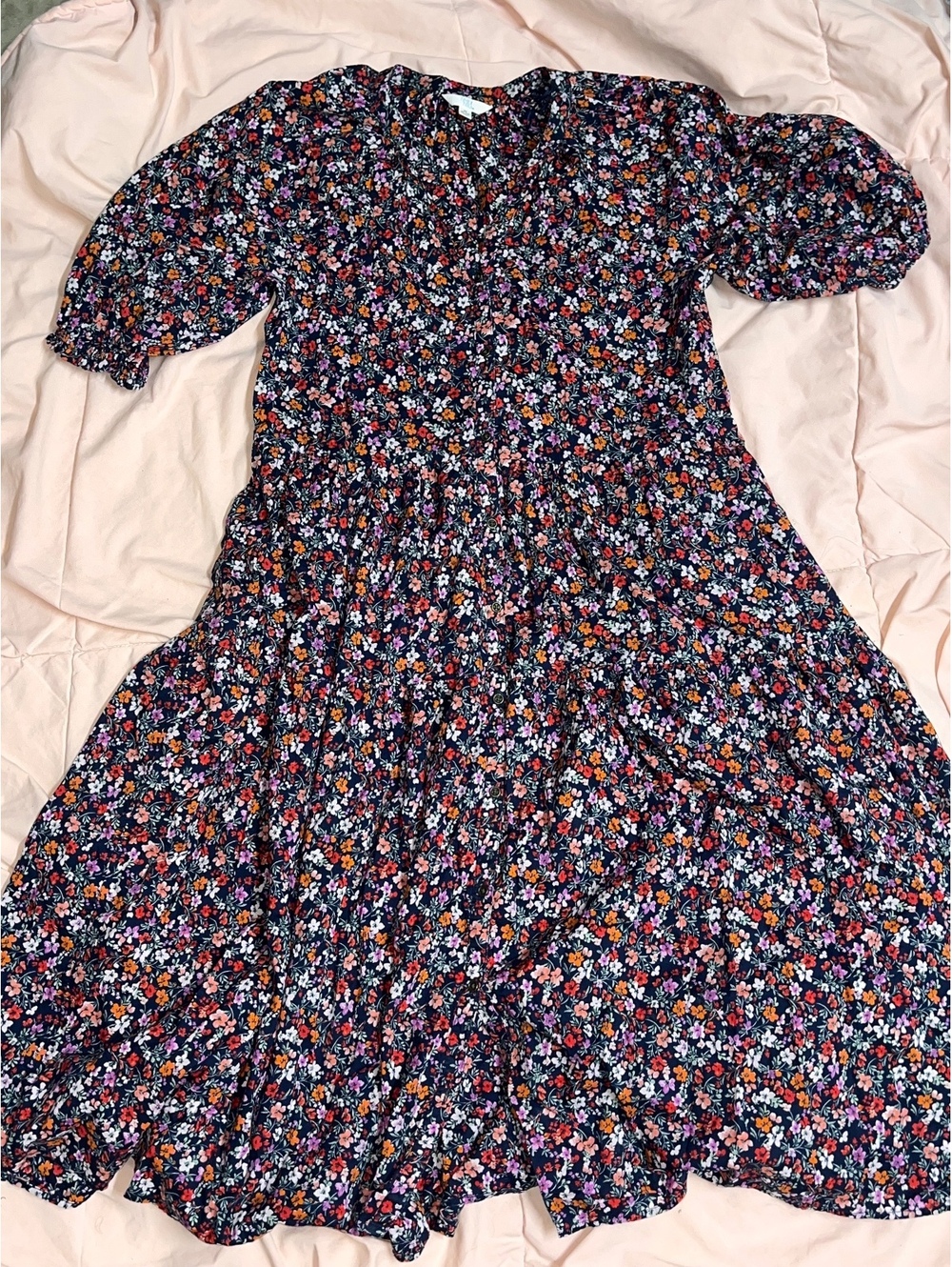 Time and Tru Women's Floral Midi Dress Size M 8-10